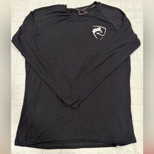 Alphalete Men’s Aspire Long Sleeve Top Black Size Small Soft Stretch Wolf Logo